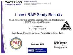 Latest RAP Study Results - Ontario Hot Mix Producers Association
