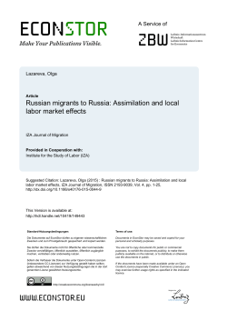 Russian migrants to Russia: assimilation and local labor