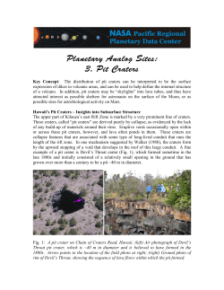 Planetary Analog Sites: 3. Pit Craters