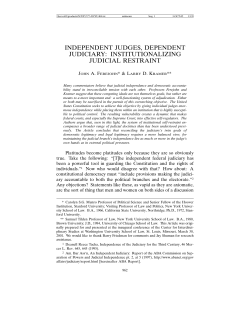independent judges, dependent judiciary