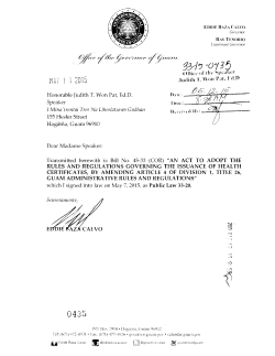 Public Law 33-20 - Guam Legislature