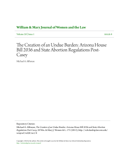 Arizona House Bill 2036 and State Abortion Regulations Post