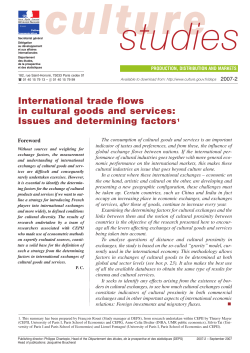 International trade flows in cultural goods and services: Issues and