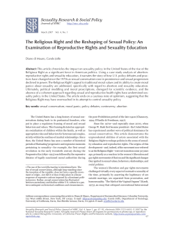 The Religious Right and the Reshaping of Sexual Policy: An