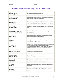 drought equator erosion mantle atmosphere ocean axis ozone