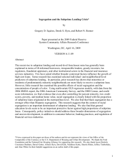 Segregation and the Subprime Lending Crisis