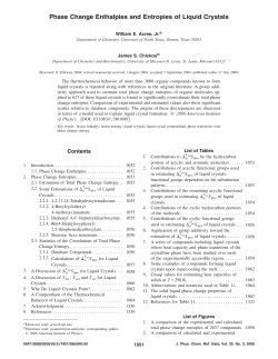 Phase Change Enthalpies and Entropies of Liquid