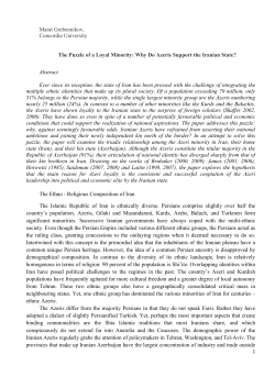 The Puzzle of a Loyal Minority: Why Do Azeris Support the Iranian