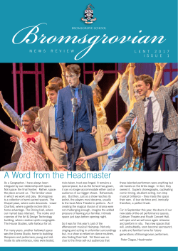 A word from the Headmaster