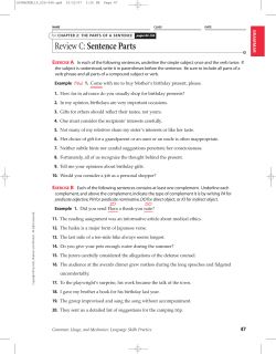 Review C:Sentence Parts