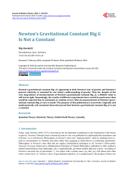 Newton`s Gravitational Constant Big G Is Not a Constant