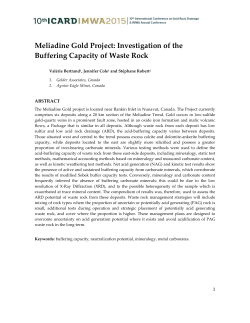Investigation of the Buffering Capacity of Waste Rock