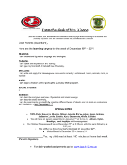 December 19th Newsletter