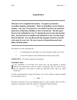 9. Harmonics - Rutgers Physics