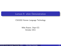 Lecture 9: xfst Demonstration
