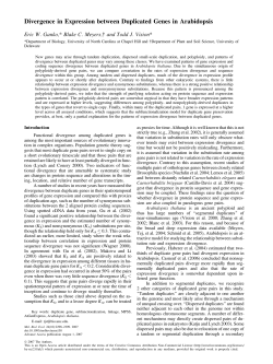 Divergence in Expression between Duplicated Genes in Arabidopsis
