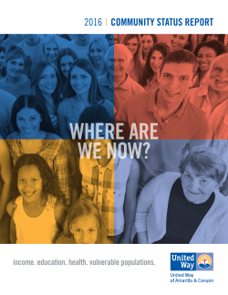 Community Status Report - United Way of Amarillo and Canyon