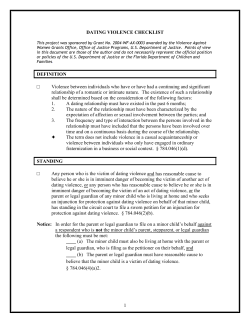 Dating Violence Checklist
