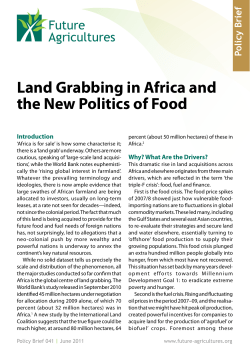 Land Grabbing in Africa and the New Politics of Food