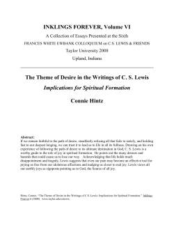 The Theme of Desire in the Writings of CS Lewis