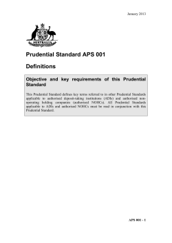 Prudential Standard APS 001 Definitions