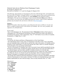 Selected Anti-slavery Petitions from Chautauqua County