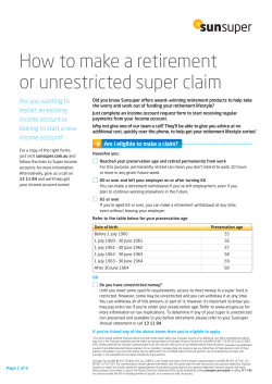 Retirement or unrestricted super claim [PDF 366KB]