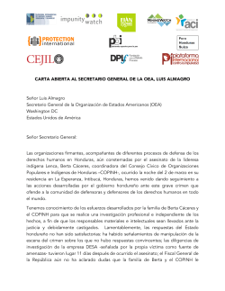 Carta Abierta al Secretario General de la OEA