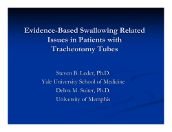 Evidence-Based Swallowing Related Issues in Patients