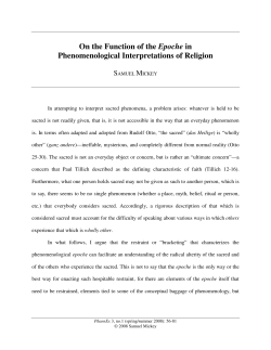 On the Function of the Epoche in Phenomenological Interpretations