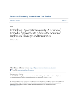 Rethinking Diplomatic Immunity - Digital Commons @ American
