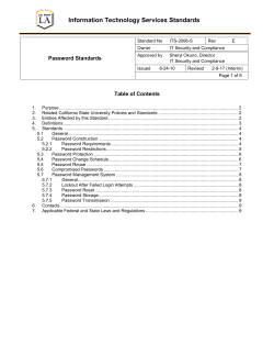 Password Standards - California State University, Los Angeles