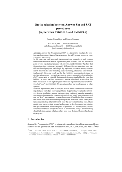 On the relation between Answer Set and SAT procedures - STAR-LAB