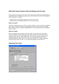 OMF/AAF Import/Export with Avid Editing and ProTools Exporting
