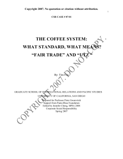 The Coffee System: What Standard, What Means