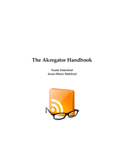 The Akregator Handbook - KDE Documentation