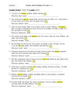Practice with Vocabulary in Context&mdash;1