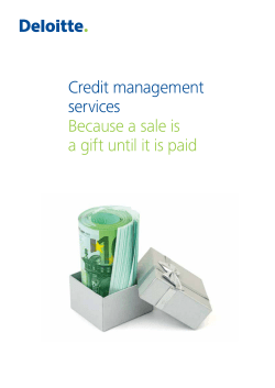 Credit management services Because a sale is a gift until it