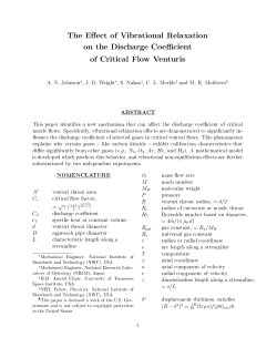 The E ect of Vibrational Relaxation on the Discharge Coe