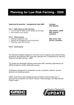 2008 GRDC Planning Guide for Low Risk Farming