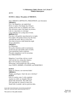 A Midsummer Night`s Dream: Act 1, Scene 1
