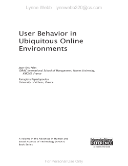 User Behavior in Ubiquitous Online Environments