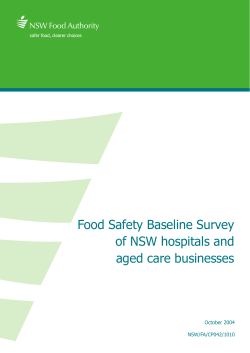 Food Safety Baseline Survey of NSW hospitals and aged care