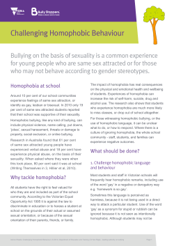 Challenging Homophobic Behaviour