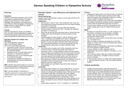 German Speaking Children in Hampshire Schools