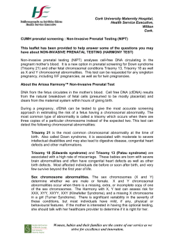 CUMH Prenatal Screening - Non-Invasive Prenatal Testing leaflet