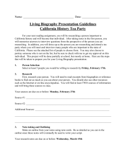 Living Biography Directions