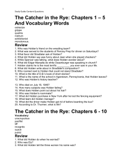 The Catcher in the Rye: Chapters 1