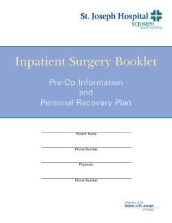 Inpatient Surgery Booklet - St. Joseph Hospital of Orange