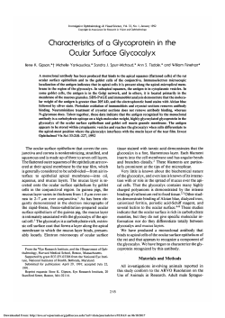 Characteristics of a glycoprotein in the ocular surface